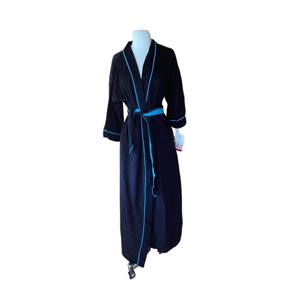 NWT Vintage Louisa‎ Black & Teal Robe - Picture 1 of 10